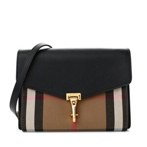 Burberry Black and Brown Crossbody Bag with Signature Check